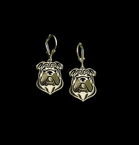 English bulldog dog earrings Handmade Carved hollow accessory jewelry golden colors plated fast delivery
English bulldog dog earrings Handmade Carved hollow accessory jewelry golden colors plated fast delivery