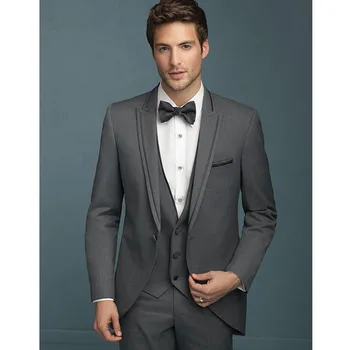 New Design Suit For Groom Wedding Suits Gray Wool Bleed Custom Made Pesked Lapel Groom Wear (jacket+pant+ Vest) A065
New Design Suit For Groom Wedding Suits Gray Wool Bleed Custom Made Pesked Lapel Groom Wear (jacket+pant+ Vest) A065