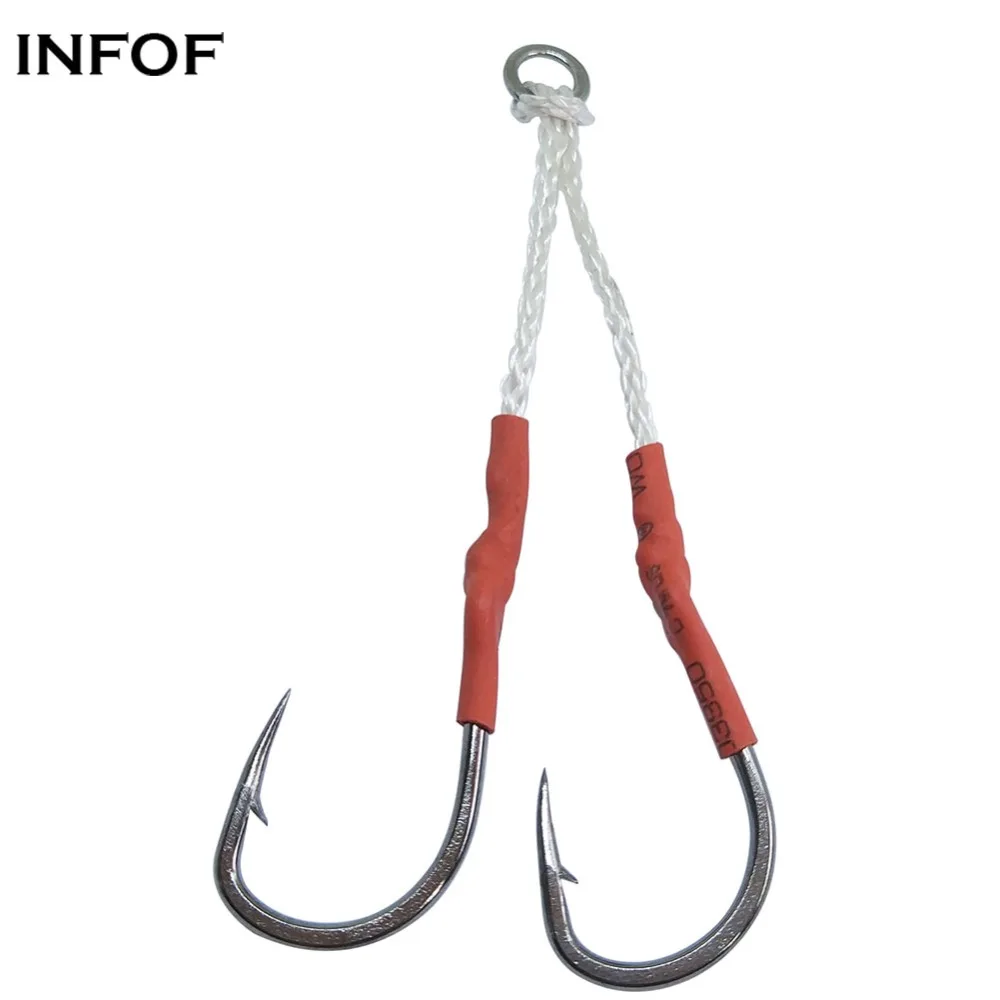 INFOF 4-pieces Tandem Hook Rig Fishing Hooks Jig Assist Hook Heavy-duty Stainless Steel Jigging Saltwater Fishing Tackle
INFOF 4-pieces Tandem Hook Rig Fishing Hooks Jig Assist Hook Heavy-duty Stainless Steel Jigging Saltwater Fishing Tackle