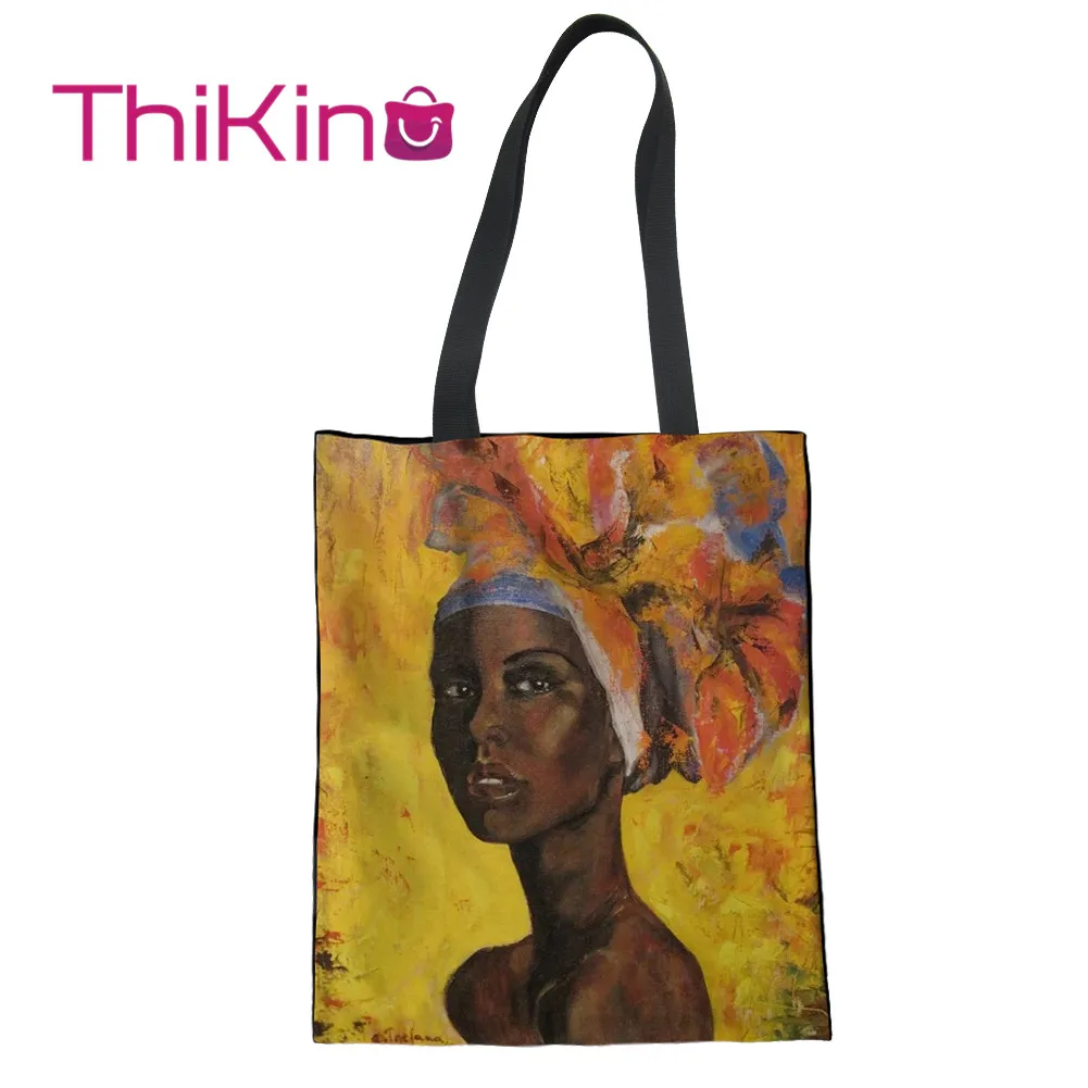 Thikin Oil African Black Girl Painting Canvas Bag Women Shopping Handbags Fashion Portable Bag for Girl Women Bags Designer
Thikin Oil African Black Girl Painting Canvas Bag Women Shopping Handbags Fashion Portable Bag for Girl Women Bags Designer