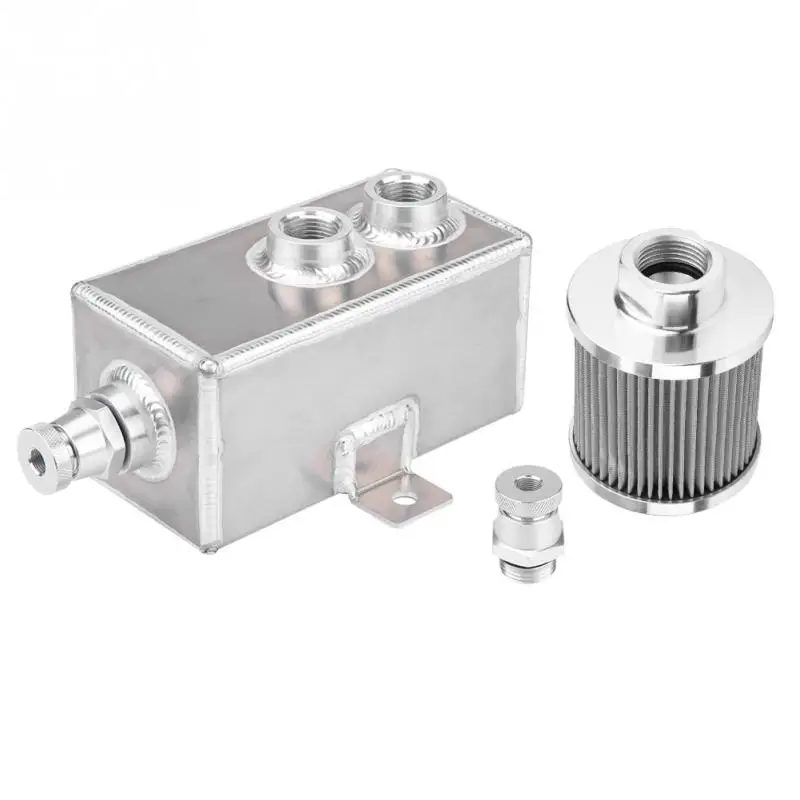 1L Aluminum Oil Reservoir Catch Can Tank With Breather Filter Drain AN10 Baffled Universal
1L Aluminum Oil Reservoir Catch Can Tank With Breather Filter Drain AN10 Baffled Universal