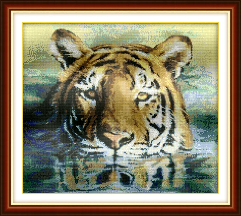 A hungry tiger in water Printed Canvas DMC Counted Chinese Cross Stitch Kits printed Cross-stitch set Embroidery Needlework
A hungry tiger in water Printed Canvas DMC Counted Chinese Cross Stitch Kits printed Cross-stitch set Embroidery Needlework