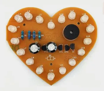 FREE Shipping!!! Red and blue two-color 18LED heart-shaped music flashing light kit / electronic training kit (parts)
FREE Shipping!!! Red and blue two-color 18LED heart-shaped music flashing light kit / electronic training kit (parts)