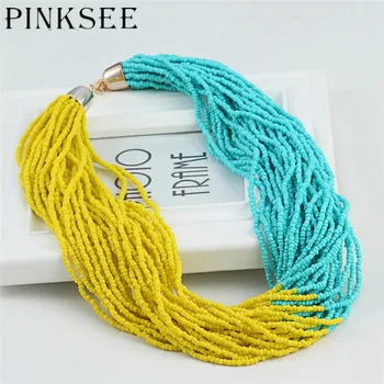 PINKSEE Multilayer Seed Beads Necklace Statement Chunky Bib Chain Fashion Jewelry For Women Party Gifts
PINKSEE Multilayer Seed Beads Necklace Statement Chunky Bib Chain Fashion Jewelry For Women Party Gifts