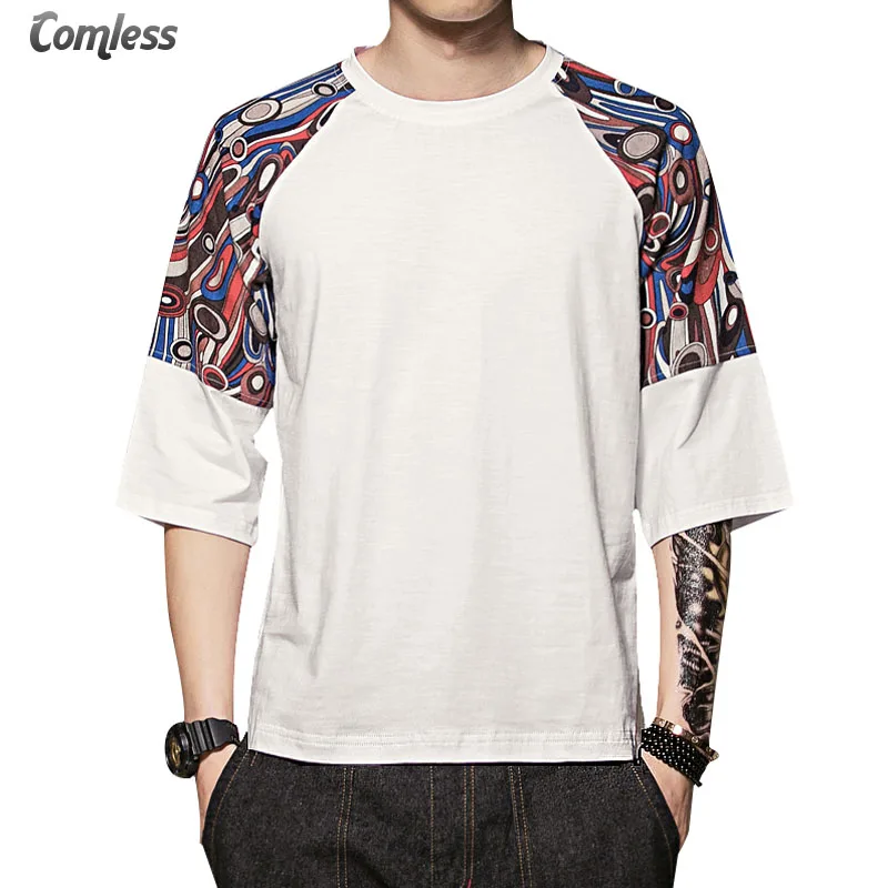 2017 New Summer T-shirt Men Fashion Drop Shoulder Design T shirt Mens Round Neck Three Quarter Tee Shirt Tops Plus Size 4XL 5XL
2017 New Summer T-shirt Men Fashion Drop Shoulder Design T shirt Mens Round Neck Three Quarter Tee Shirt Tops Plus Size 4XL 5XL