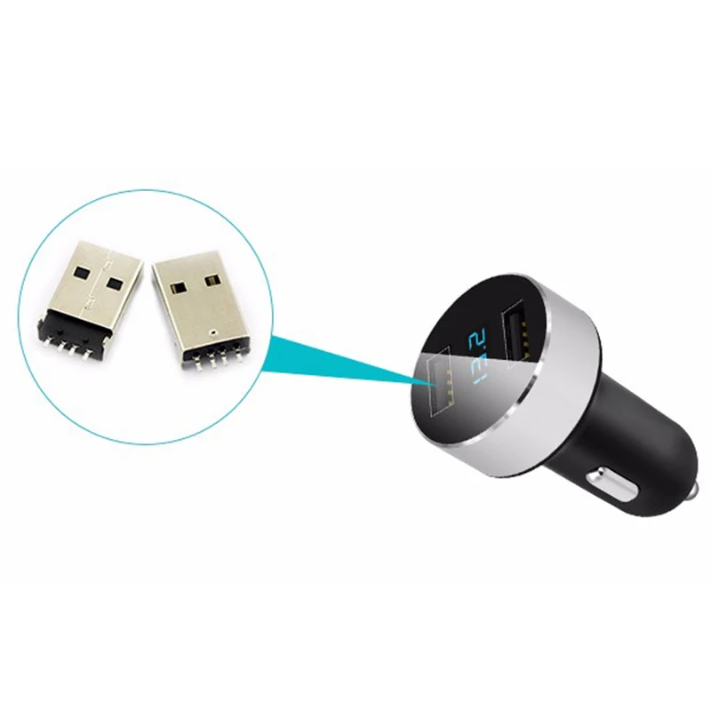 JX-LCLYL Dual USB DC 5V 3.1A Car Charger Adapter Voltmeter For iPhone Samsung Blue