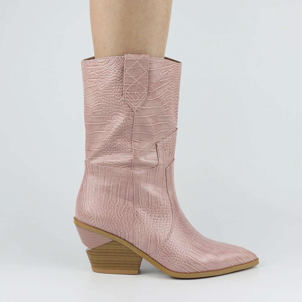 Women's Autumn Winter Plus Size 46 Comfortable Chunky Heels Mid Calf Boots women's Shoes Slip On Western Boots Shoes Woman 
Women's Autumn Winter Plus Size 46 Comfortable Chunky Heels Mid Calf Boots women's Shoes Slip On Western Boots Shoes Woman
