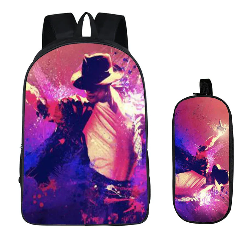 2PC Set with Pencil Case Student Backpacks Female DIY Michael Jackson Printing Children SchoolBags Mochila Feminina Men Book Bag
2PC Set with Pencil Case Student Backpacks Female DIY Michael Jackson Printing Children SchoolBags Mochila Feminina Men Book Bag