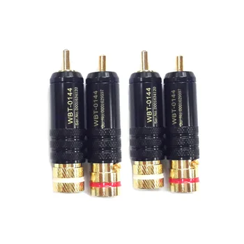 4pcs Gold Plated Copper RCA Plug Durable RCA Connector Screws Soldering Locking Audio Video WBT Plug 53mm*13mm
4pcs Gold Plated Copper RCA Plug Durable RCA Connector Screws Soldering Locking Audio Video WBT Plug 53mm*13mm