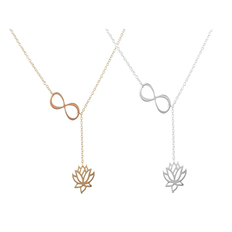 Fashion Infinity Lotus Lariat Pendant Necklace for Women Gold Silver Color 18" Link Chain Plant Lotus Flower Jewelry Necklaces
Fashion Infinity Lotus Lariat Pendant Necklace for Women Gold Silver Color 18" Link Chain Plant Lotus Flower Jewelry Necklaces
