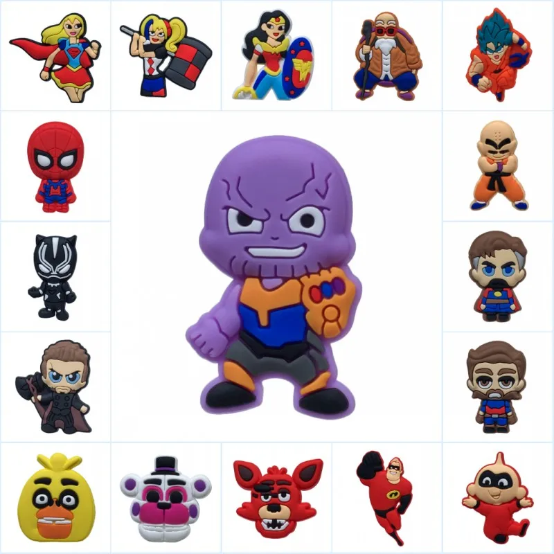 1pcs Novelty Superhero Women Avenger 3 PVC Shoe Charms Buckles Accessories JIBZ fit Bands Bracelets Kids Party Gifts
1pcs Novelty Superhero Women Avenger 3 PVC Shoe Charms Buckles Accessories JIBZ fit Bands Bracelets Kids Party Gifts