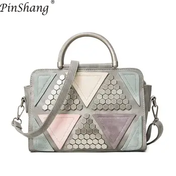 PinShang Women Handbag Fashionable Shoulder Bag Large Tote Rivet Color Blocks Handbag Bags for Women 2018 Handbag Women ZK50
PinShang Women Handbag Fashionable Shoulder Bag Large Tote Rivet Color Blocks Handbag Bags for Women 2018 Handbag Women ZK50