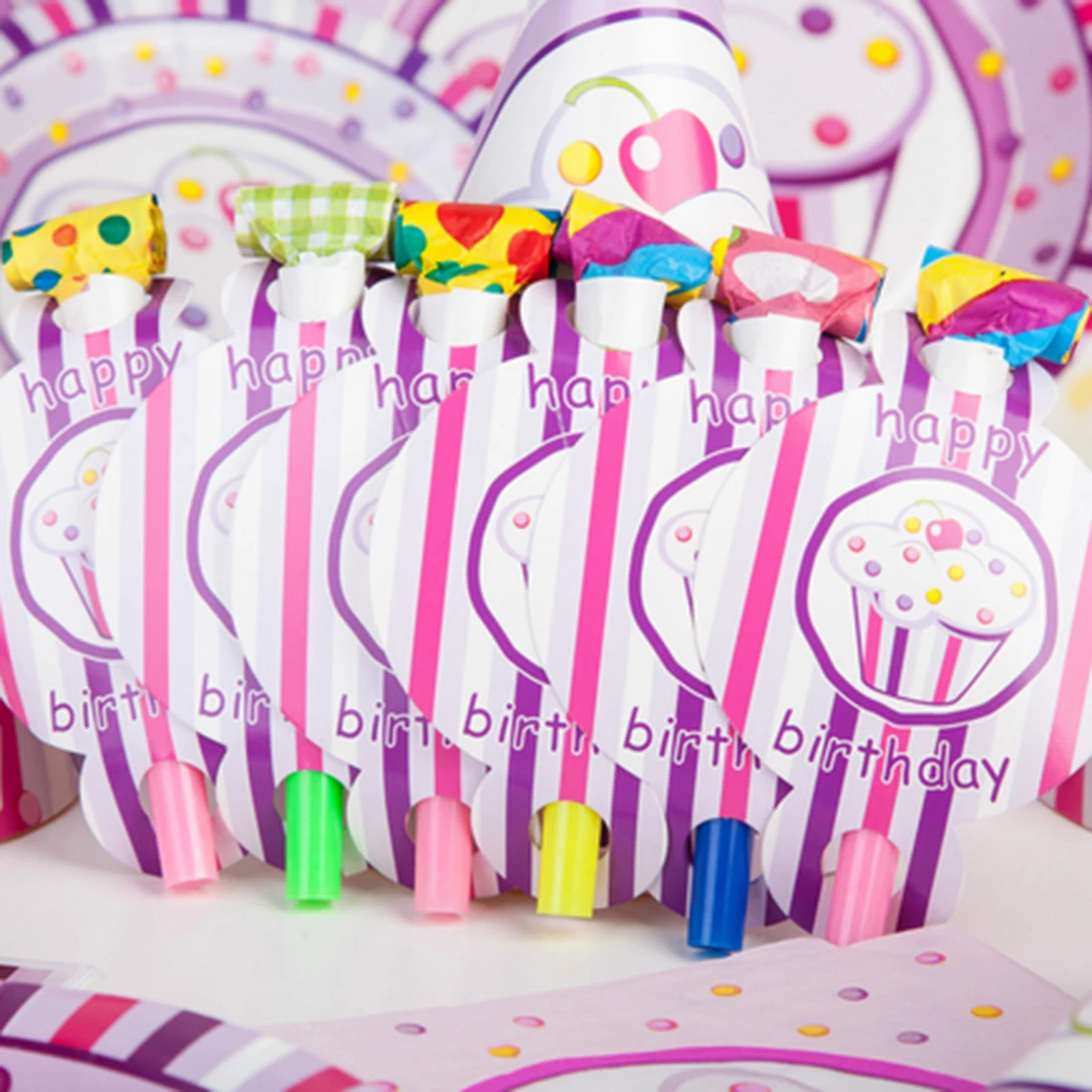 A Set of Birthday Party Decoration Supply Girls Boys Favour Supplies for Kids Birthday - Pink