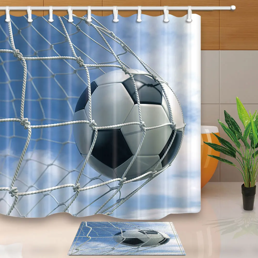 High Quality Shower Curtains Football Blue Sky Bathroom Curtains Creative Design Waterproof Mildew Proof with 12 Plastic Hooks
High Quality Shower Curtains Football Blue Sky Bathroom Curtains Creative Design Waterproof Mildew Proof with 12 Plastic Hooks