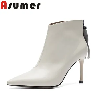 ASUMER NEW arrive 2020 elegant high heels boots solid simple sexy ankle boots for women thin heels fashion genuine leather boots
ASUMER NEW arrive 2020 elegant high heels boots solid simple sexy ankle boots for women thin heels fashion genuine leather boots