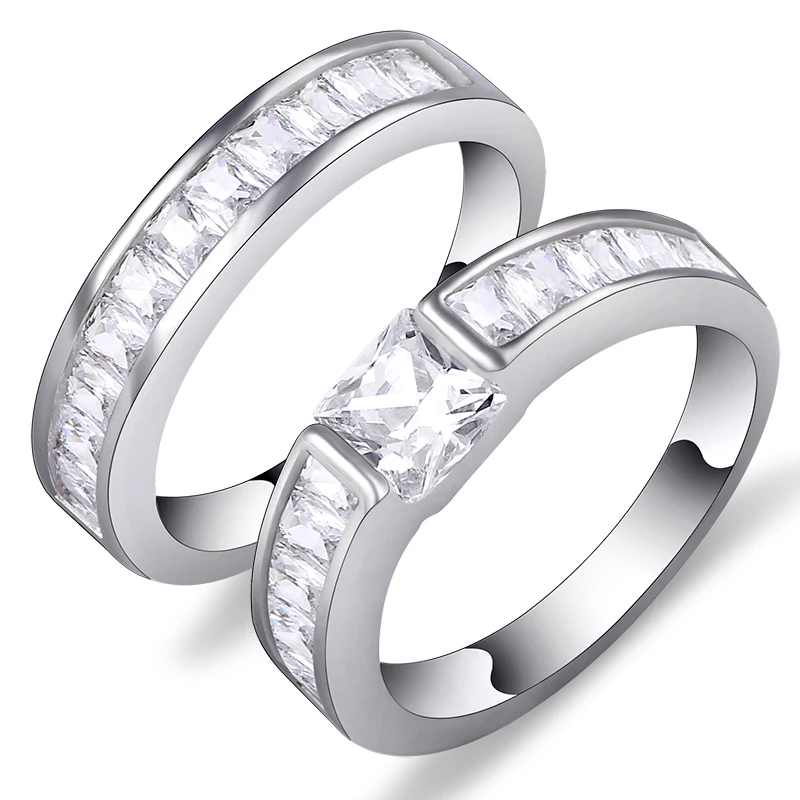 2018 Luxury Brand Fashion Silver Color Bridal Set Ring for Women with Paved Micro Zircon Crystal Wedding Jewelry Couples Rings
2018 Luxury Brand Fashion Silver Color Bridal Set Ring for Women with Paved Micro Zircon Crystal Wedding Jewelry Couples Rings