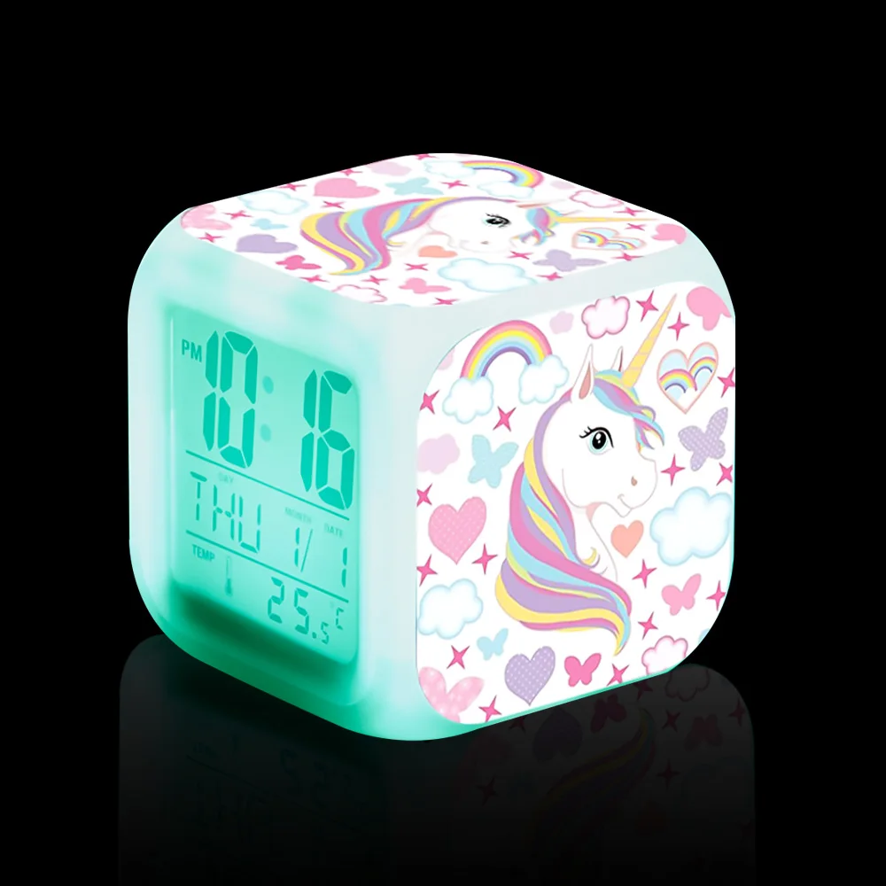 LED 7 Color Changing Digital Alarm Clocks Kids Cartoon Unicorn Wake Up Clock With Snooze Night Light Thermometer Function Gifts
LED 7 Color Changing Digital Alarm Clocks Kids Cartoon Unicorn Wake Up Clock With Snooze Night Light Thermometer Function Gifts