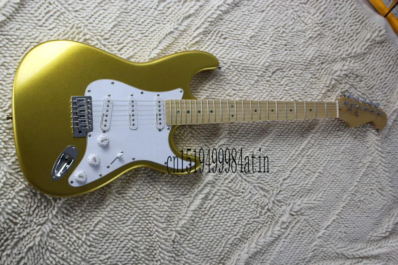 Бесплатная доставка Новые! Высокое качество Stratocaster Электрогитары золотой