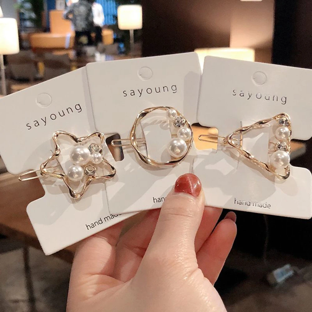New Korean Style Pearl Hairpins Women Barrettes Geometric Hair Clips Girls Hair Accessories Hair Grip Headwear BB Clips
New Korean Style Pearl Hairpins Women Barrettes Geometric Hair Clips Girls Hair Accessories Hair Grip Headwear BB Clips