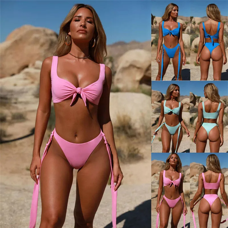 Sexy Women Solid Bikini Set Bandage High Waist Swimwear Summer Beach Bathing Suit Push Up Padded Bra Thong Swimsuit Monokini
Sexy Women Solid Bikini Set Bandage High Waist Swimwear Summer Beach Bathing Suit Push Up Padded Bra Thong Swimsuit Monokini
