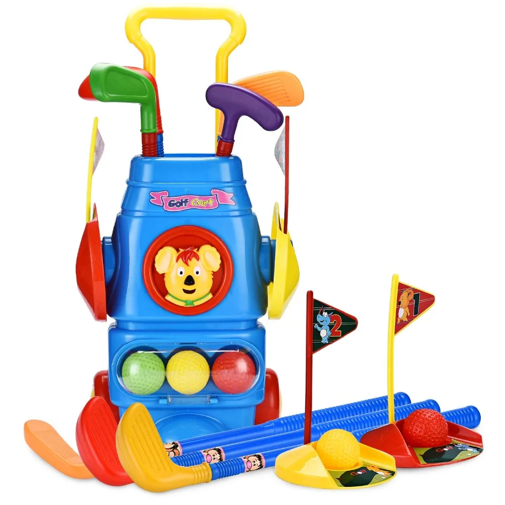 Champkey Kids Golf Club Set Golf CartWith Wheels, 7 Colorful Golf Sticks, 5 Balls & 2 Practice Holes
Champkey Kids Golf Club Set Golf CartWith Wheels, 7 Colorful Golf Sticks, 5 Balls & 2 Practice Holes