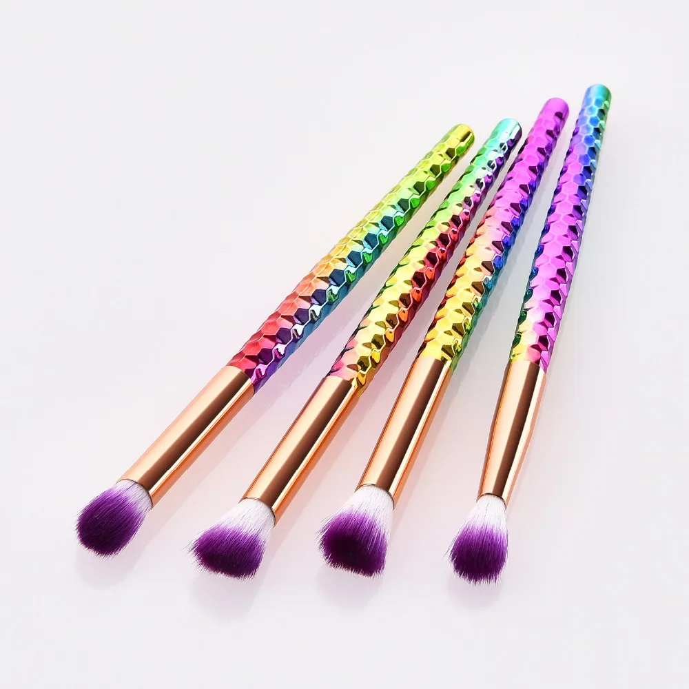 4PCS Rainbow Diamond Makeup Brushes Eye Set Purple Soft Hair Eyeshadow Crease Duo Fiber Brush for Blending Highligting Shading
4PCS Rainbow Diamond Makeup Brushes Eye Set Purple Soft Hair Eyeshadow Crease Duo Fiber Brush for Blending Highligting Shading