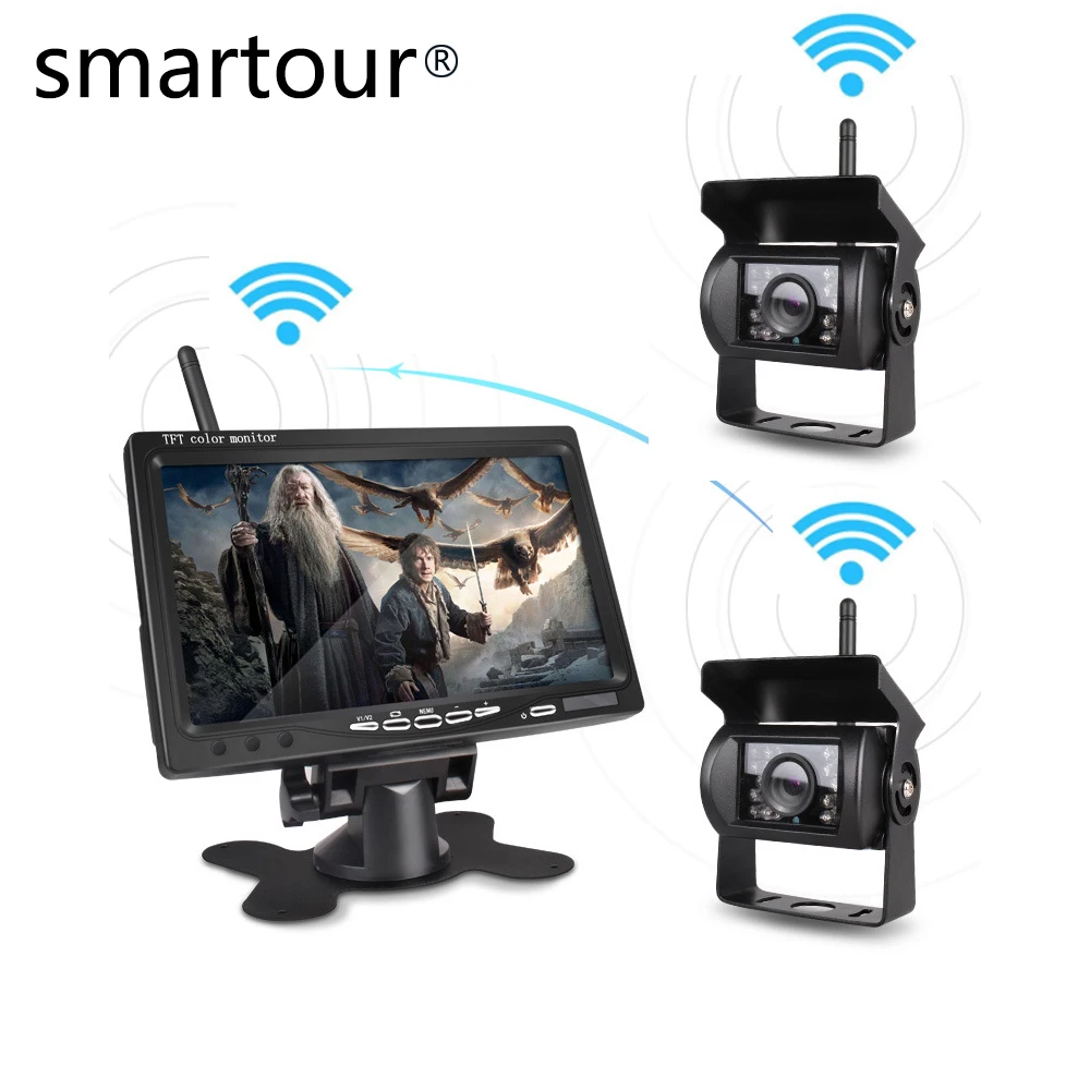 Smartour Wireless Reverse Reversing Camera & IR Night Vision 7" Car Monitor for Truck Bus Caravan RV Van Trailer Rear View Came
Smartour Wireless Reverse Reversing Camera & IR Night Vision 7" Car Monitor for Truck Bus Caravan RV Van Trailer Rear View Came
