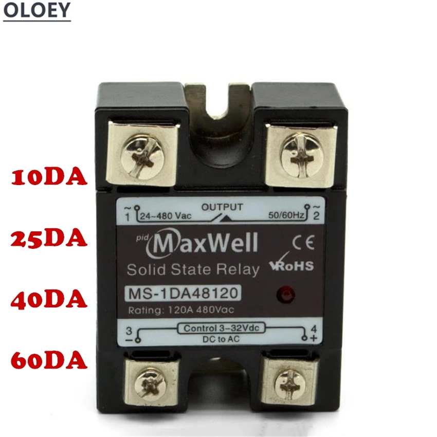 Each One Single-phase DC-controlled AC solid-state relay SSR-10 25 40 60DA / MS-1DA4810 High-quality 480V
Each One Single-phase DC-controlled AC solid-state relay SSR-10 25 40 60DA / MS-1DA4810 High-quality 480V