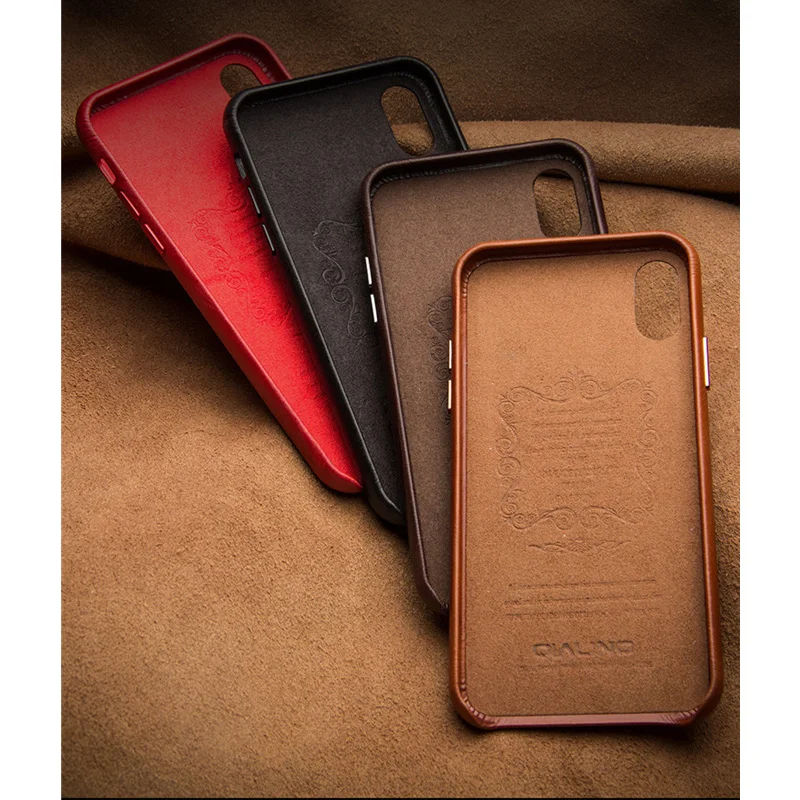 QIALINO TOP Leather Back Cover for iPhone X XS MAX XR Apple Real Leather Cell Phone Case Ultra Thin Luxury Protection Shell Skin
QIALINO TOP Leather Back Cover for iPhone X XS MAX XR Apple Real Leather Cell Phone Case Ultra Thin Luxury Protection Shell Skin