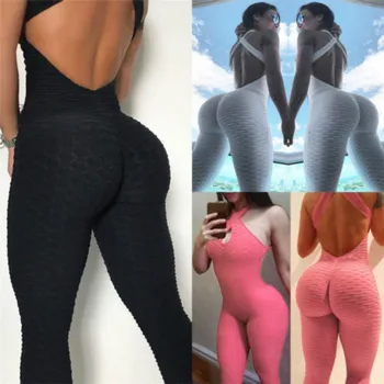 Rompers Women 2018 Summer Casual Halter Sleeveless Blackless Rompers Suit Fitness Workout Sunsuit Jumpsuit
Rompers Women 2018 Summer Casual Halter Sleeveless Blackless Rompers Suit Fitness Workout Sunsuit Jumpsuit