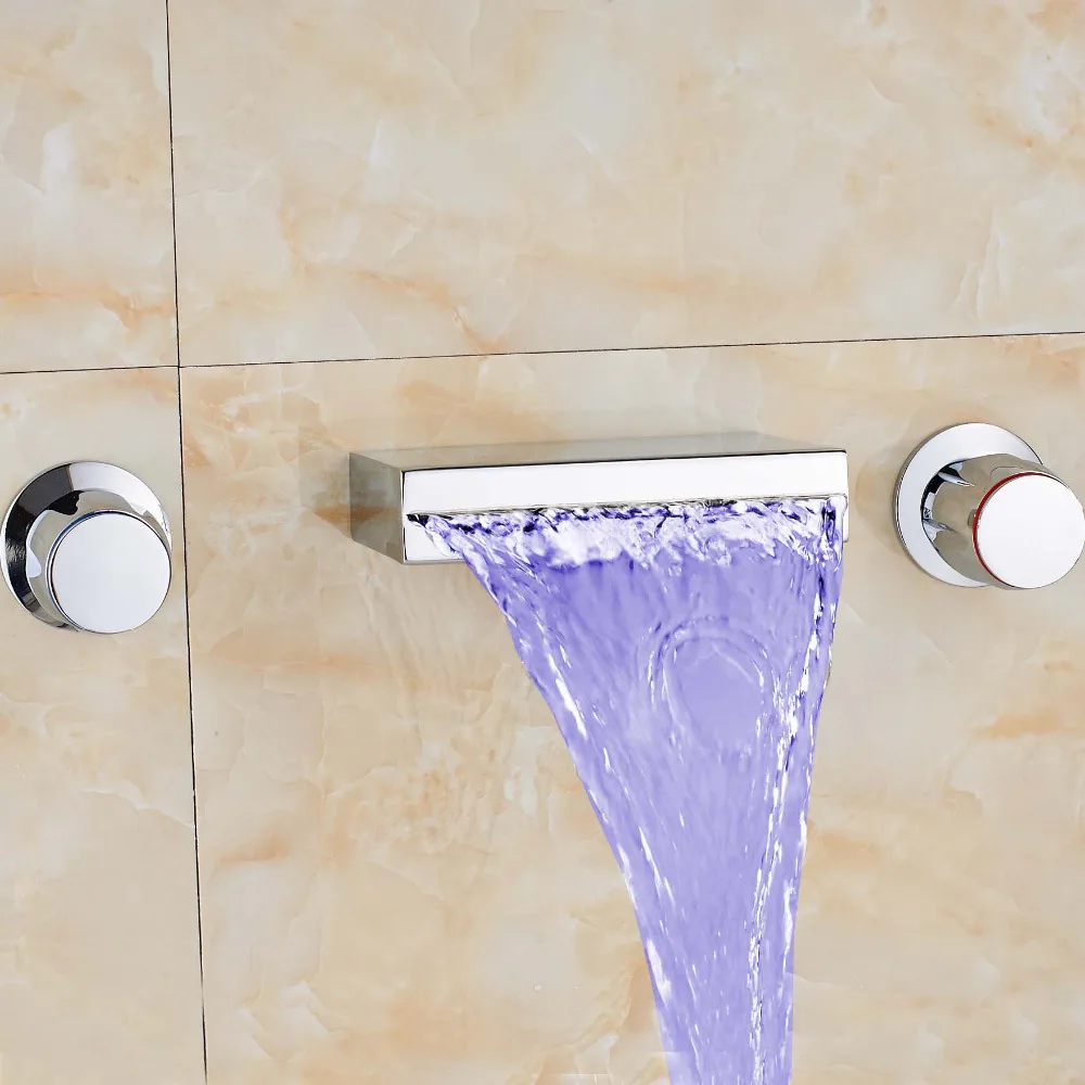 Modern Bathroom Widespread Waterfall Rain LED Color Changing Tub Faucet Square Spout Dual Handles Mixer Tap Faucet
Modern Bathroom Widespread Waterfall Rain LED Color Changing Tub Faucet Square Spout Dual Handles Mixer Tap Faucet