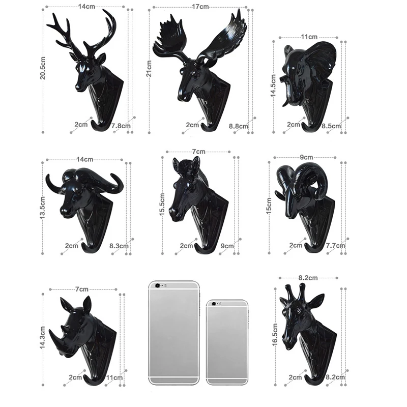 Creative Animals Hooks Rhino Elephant Deer Head Horse Head Animal Decorative Hook Resin Process Bathroom Hooks Key Hook
Creative Animals Hooks Rhino Elephant Deer Head Horse Head Animal Decorative Hook Resin Process Bathroom Hooks Key Hook
