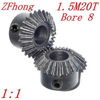 1 pair 1.5M20T bore 8 1:1 Metal Bevel Gears 1.5 Module 20 Teeth With Inner Hole 8mm 90 Degree Drive Commutation
1 pair 1.5M20T bore 8 1:1 Metal Bevel Gears 1.5 Module 20 Teeth With Inner Hole 8mm 90 Degree Drive Commutation