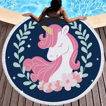 Creative Pink purple green Cute Unicorn animal Microfiber Large Round Beach Towel Thick Terry Cloth Tassel bath Blanket Cushion
Creative Pink purple green Cute Unicorn animal Microfiber Large Round Beach Towel Thick Terry Cloth Tassel bath Blanket Cushion