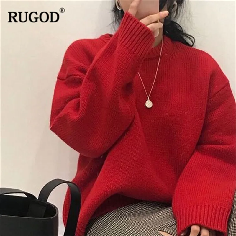 RUGOD Women Christmas Sweater Red Pullover 2019 Spring Warm Thick Knitted Pullover O Neck Long Sleeve Jumper Befree Sueter Mujer
RUGOD Women Christmas Sweater Red Pullover 2019 Spring Warm Thick Knitted Pullover O Neck Long Sleeve Jumper Befree Sueter Mujer