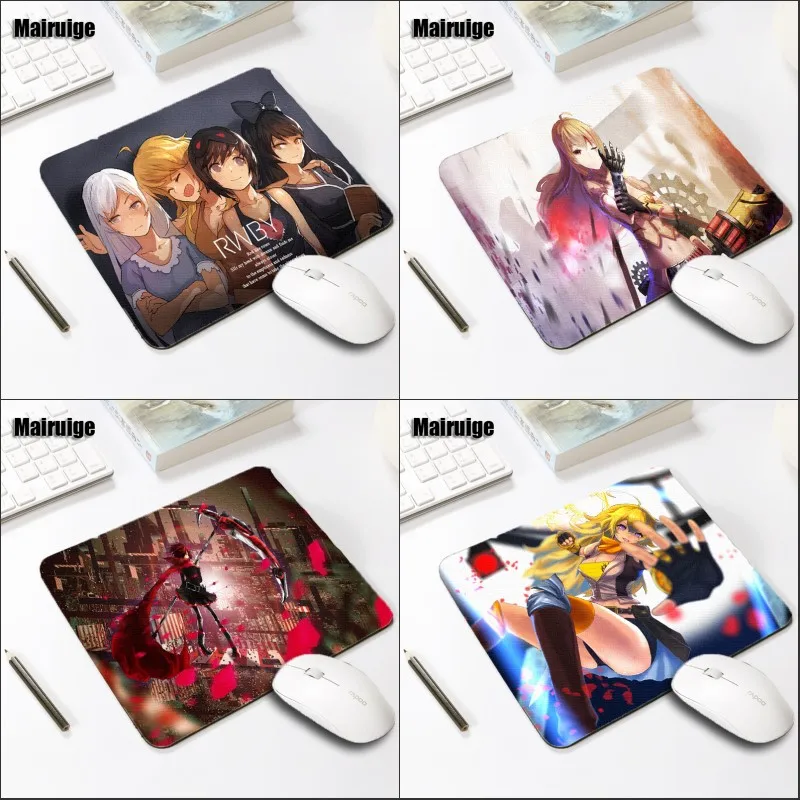 

Mairuige Diy Mousepad RWBY Team Ruby Rose and Yang Xiao Long Anime Girls Table Mat Gaming Game Pc Laptop Mouse Mice Mat Pad