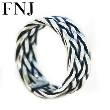 

FNJ 925 Silver Rope Ring Lover's Original S925 Sterling Thai Silver Rings for Women Men Jewelry Adjustable Size USA 6-10