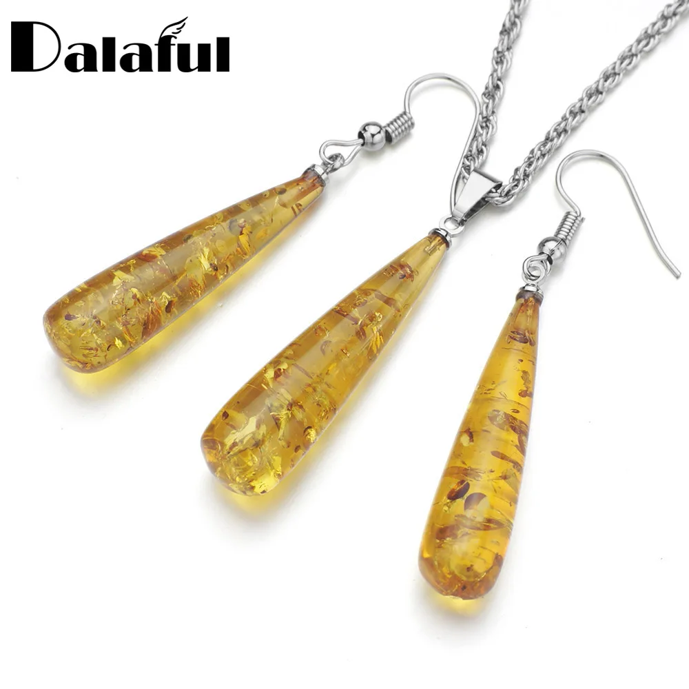 Women's Chic Tear Drop Baltic imitation Pendant Necklace Earring Wedding Jewelry Set L40601
Women's Chic Tear Drop Baltic imitation Pendant Necklace Earring Wedding Jewelry Set L40601