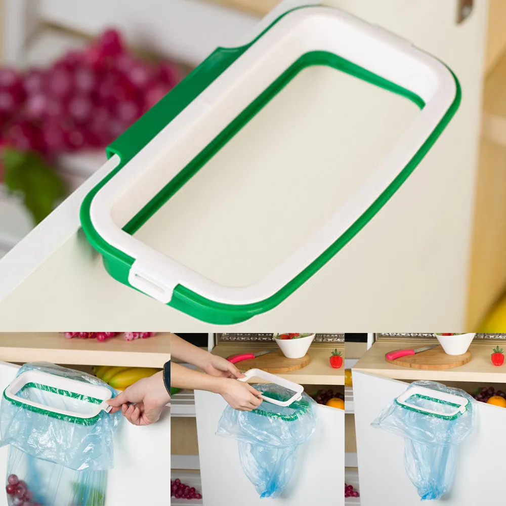 Image Hanging Kitchen Cupboard Cabinet Tailgate Stand Storage Garbage Bags Rack  For A Thickness Less Than 2 cm Cabinet Door #1620