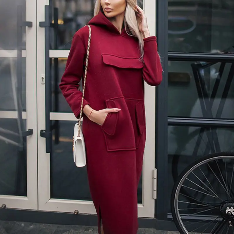 2018 Women's Casual Loose Long Hoodies Sweatshirt Outerwear Jacket Tunic Coat Plus Velvet Dress Long Sleeve Packet Pullover
2018 Women's Casual Loose Long Hoodies Sweatshirt Outerwear Jacket Tunic Coat Plus Velvet Dress Long Sleeve Packet Pullover