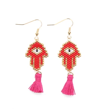 Shinus 10 Pairs/lot Miyuki Drop Earrings Turkish Evil Eyes Women Earrings Fatima Hand Bohemia Miyuki Devil Eye Handmade Jewelry
Shinus 10 Pairs/lot Miyuki Drop Earrings Turkish Evil Eyes Women Earrings Fatima Hand Bohemia Miyuki Devil Eye Handmade Jewelry