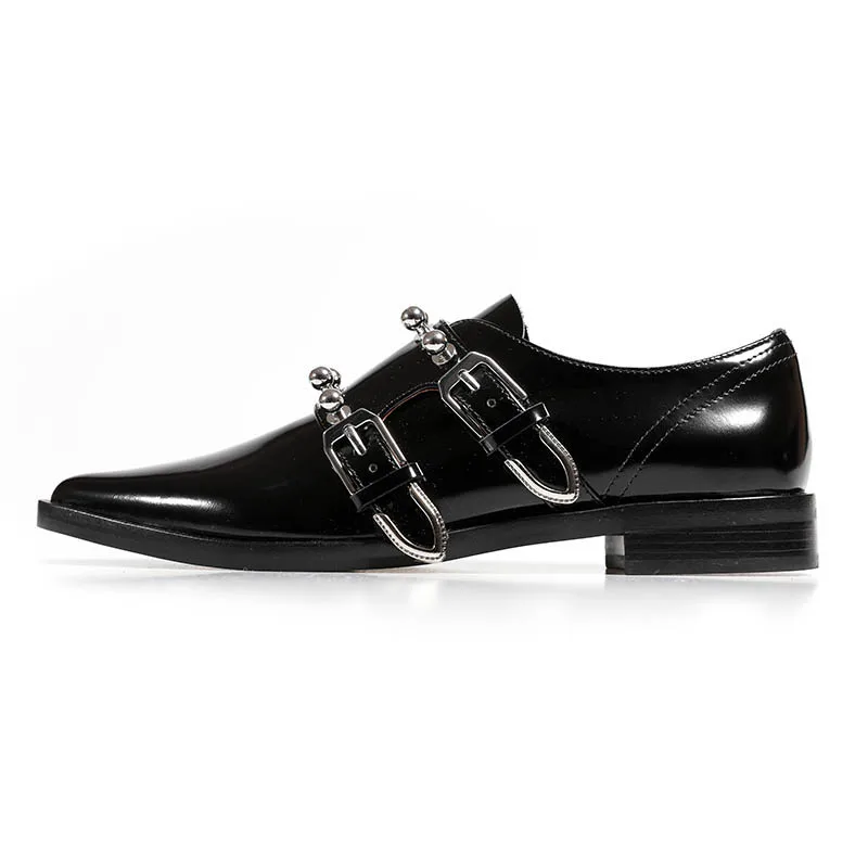 Fashion punk women's single shoes 2019 spring and autumn neuter trend avant-garde lacing rivet coarse heel breathable leather
Fashion punk women's single shoes 2019 spring and autumn neuter trend avant-garde lacing rivet coarse heel breathable leather