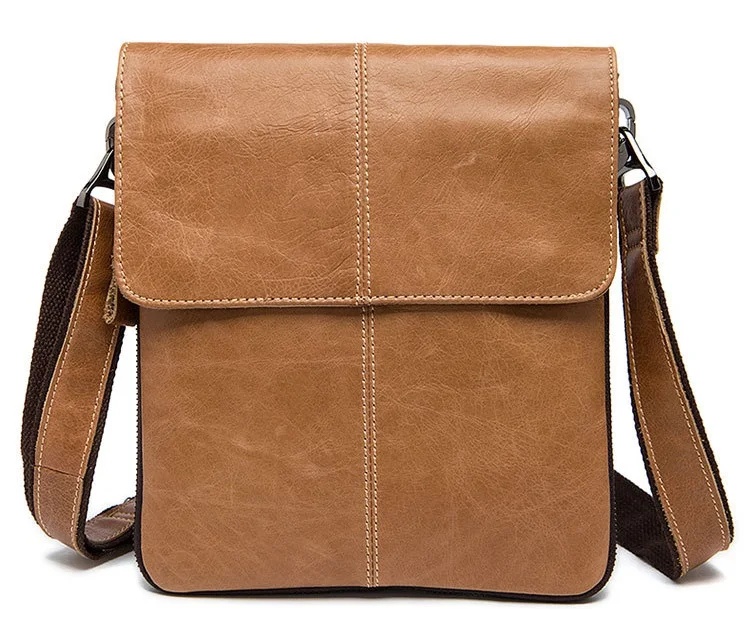 MJ Genuine Leather Male Bags High Capacity Real Leather Men's Messenger Bag Solid Crossbody Shoulder Handbag for Men Vertical (10)