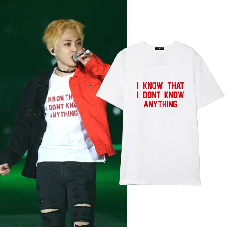 Хлопковая рубашка EXO i know that Not now unisex kpop высокое качество хит продаж забавные