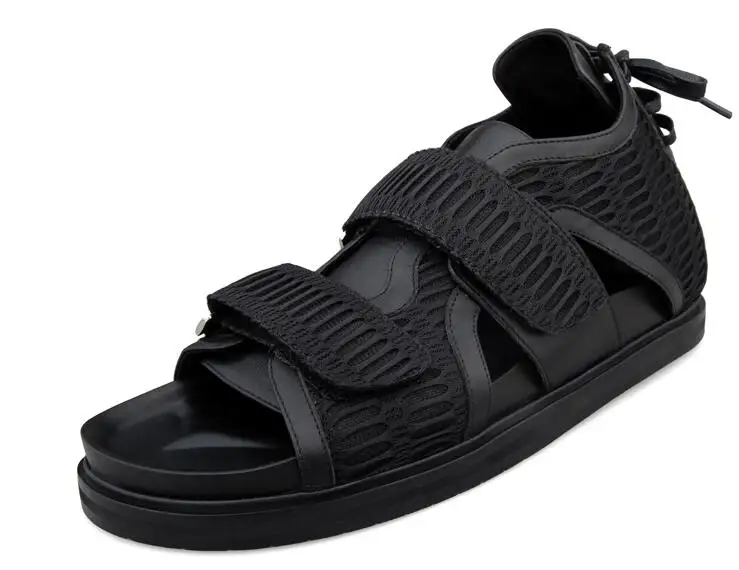 Summer gladiator shoes men's leather patchwork cloth British high top casual sandals lace-up
Summer gladiator shoes men's leather patchwork cloth British high top casual sandals lace-up