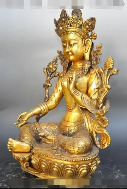 S01266 19" Tibet buddhism Bronze Gilt green tara kwan-yin GuanYin goddess buddha statue (B0328)
S01266 19" Tibet buddhism Bronze Gilt green tara kwan-yin GuanYin goddess buddha statue (B0328)