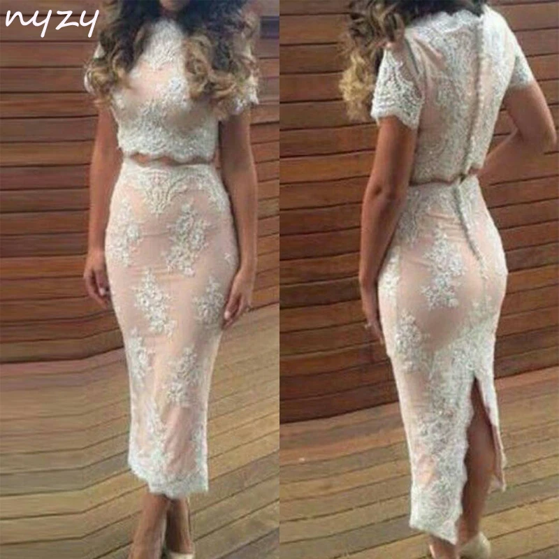 NYZY C18 Buttons Back Lace Appliques Ankle Length Two Piece 2019 Elegant Robe Cocktail Dresses Party vestidos de festa curto
NYZY C18 Buttons Back Lace Appliques Ankle Length Two Piece 2019 Elegant Robe Cocktail Dresses Party vestidos de festa curto