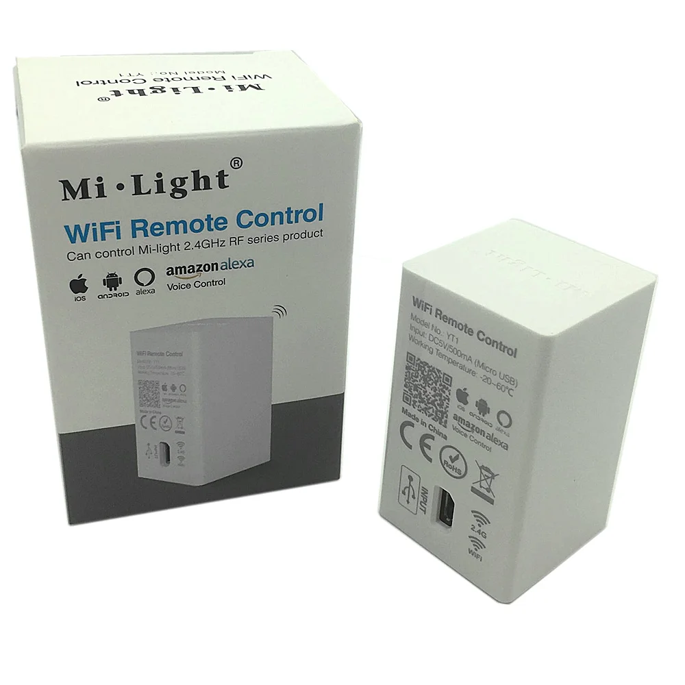 Milight YT1 WiFi Remote Control,Mi-Light 2.4GHz RF Series Product Smartphone App WiFi Wireless Control DC5V/500mA(Micro USB)
Milight YT1 WiFi Remote Control,Mi-Light 2.4GHz RF Series Product Smartphone App WiFi Wireless Control DC5V/500mA(Micro USB)