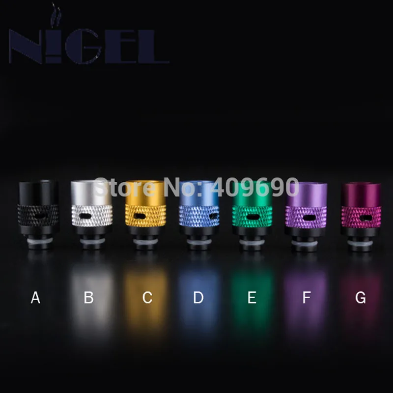 

Nigel Drip Tip Aluminum Adjustable Airflow Drip Tips Wide Bore Drip Tip 510 EGO Atomizer Mouthpiece For Vaporizer Cigarettes