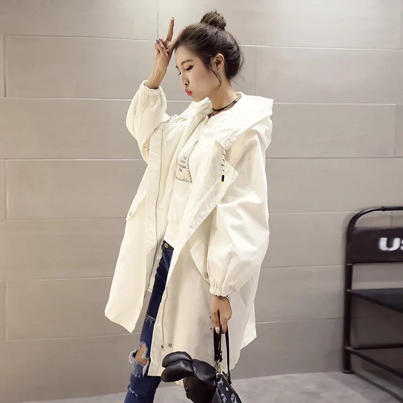 Women Casual Hooded Coat Long Sleeve Dust Coat Spring Autumn Overcoat Big Size New Arrival
Women Casual Hooded Coat Long Sleeve Dust Coat Spring Autumn Overcoat Big Size New Arrival